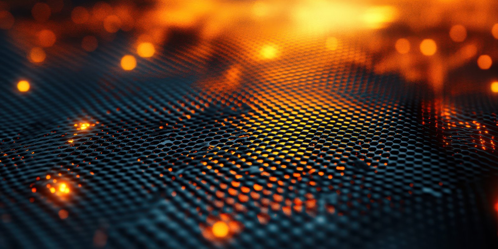 Dynamic surface texture illuminated by glowing patterns in a technological environment at night